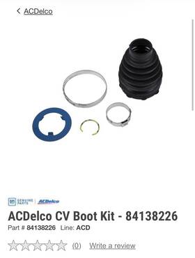 84138226 Acdelco Advantage Cv Joint Boot Kit