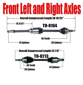 152294 Apm Front Left And Right Cv Shaft Axles For Lexus Es350 2007-2012