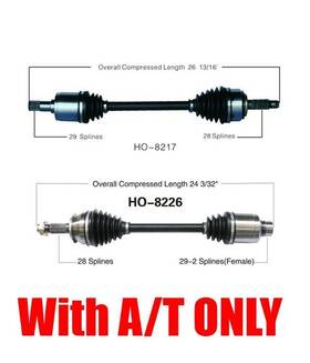 152301 Apm Front Left And Right Axles For Acura Tl 2007-2008 With Automatic Transmission