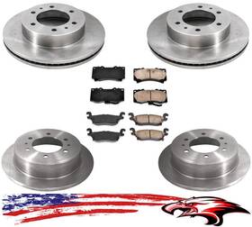 159407 Apm New Brand Front And Rear Brake Rotors Pads For Hummer H3 06-10 H3t 09-10