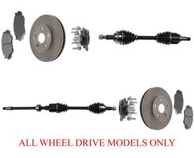 164915 Apm Ap Front Axles Wheel Hub Bearings Rotors And Pads Fits 06-13 Is250 All Drive