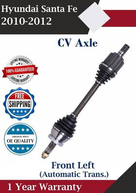 Hy8373a Apwi Front Left Cv Axle For 2010-2012 Hyundai Santa Fe Automatic Trans 1 Year Warran