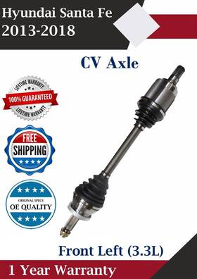 Hy8429a Apwi New Oe Front Left Cv Axle For 2013-2018 Hyundai Santa Fe 3.3l 1 Year Warranty