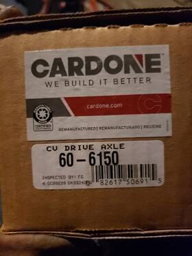 60-6150 Cardone Reman Cv Axle Assembly P N 60 6150