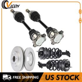 Cv45832672icon36 Cv-icon Front Axle Brake Rotors And Struts Set - For Chevrolet Avalanche 2008-13
