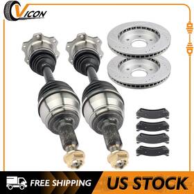 Cv-icon Cv62832643icon51 Front Axle Brake Pads And Rotors - Fits Chevrolet Avalanche 1500 5.3l 2002-06