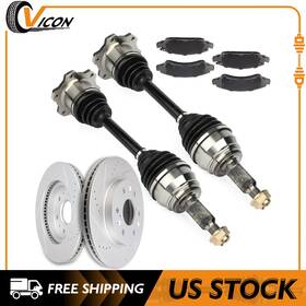 Cv63832637icon33 Cv-icon Front Axle Brake Pads And Rotors - Fits Gmc Yukon Xl 1500 5.3l 6.0l 6.2l 11-14
