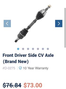 Bv6z3b437a Detroit Axle Front Left Cv Shaft Assembly Driver Side Fits 2012-2018 Ford Focus
