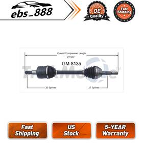 Ebs 888 Szfzebs20250619-544 1 Front Left Driver Cv Axle Joint Half Shaft Fits 2002 Chevrolet Trailblazer