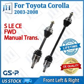 B2cv181 Gsp Oe Front Pair Cv Axle Shaft Set For 2003-2008 Toyota Corolla Fwd Manual Trans