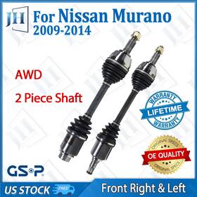 B2cv727 Gsp Oe Front Pair Cv Axle Shaft Set For 2009-2014 Nissan Murano V6 3.5l Awd 6 Cyl