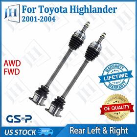 B2cv819 Gsp Oe Rear Pair Left Right Cv Axle Shaft Set For 2001-04 Toyota Highlander Fwd Awd