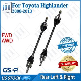 B2cvb46 Gsp Oe Rear Pair Left Right Cv Axle Shaft Set For 2008-13 Toyota Highlander Fwd Awd