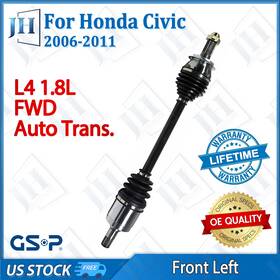 Cv41003 Gsp Oe Front Left Cv Axle Shaft Set For 2006-11 Honda Civic L4 1.8l Fwd Auto Trans
