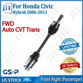 Cv41866 Gsp Oe Front Right Cv Axle Shaft For 2006-2011 Honda Civic Hybrid Fwd Auto Cvt Trans