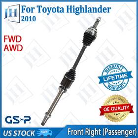 Cv43493 Gsp Oe Front Right Passenger Cv Axle Shaft For 2010 Toyota Highlander 2.7l Fwd Awd