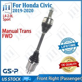Cv43929 Gsp Oe Front Right Passenger Cv Axle Shaft For 2019-20 Honda Civic Sport Fwd Manual