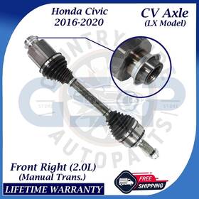 Ncv36169 Gsp Front Right Cv Axle For 2016 2017-2019 2020 Honda Civic Manual Trans
