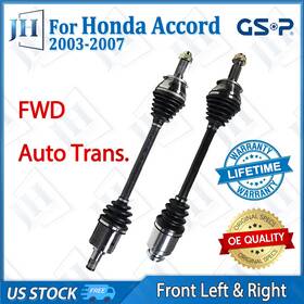 B2cv006 Gsp North America Oe Front Pair Cv Axle Shaft Set For 2003-07 Honda Accord V6 3.0l Fwd Auto Trans