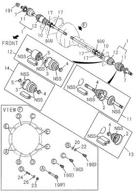 8-97131-401-0 Honda Genuine Band Front Drive Shaft Gear Ratio 41/10