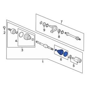 44017t61306 Honda Oe Front Left Inner Cv Joint Boot Kit