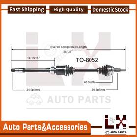 S2qyrp250828s01249 Lx-parts Front Cv Axle Shaft Joint Passenger Side Right Rh For Camry Solara Rx330 Rx350