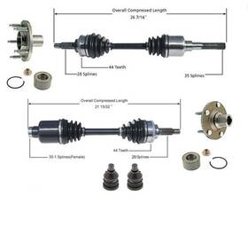 158030 Mac Auto Parts Frt Cv Axle Shafts Hub And Bearings Bj For 01-08 Escape 3.0l Automatic No Hybrid