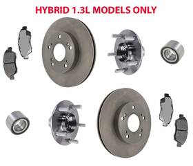 Mac Auto Parts 162615 Front Wheel Hub Bearings Brake Pads And Rotors Fits Honda Civic 1.3l 06-11