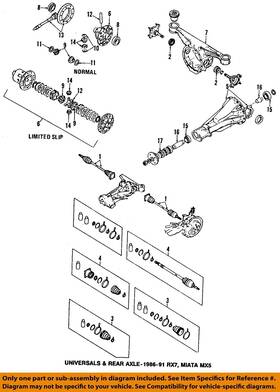 Md2125500r0a Mazda Oem 99-05 Miata Rear Axle-cv Constant Velocity Joint