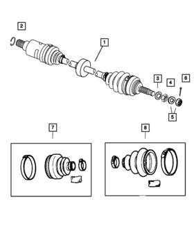 5014913aa Mopar Genuine Half Shaft Boot Kit Left