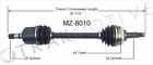 Mz-8010 Surtrack Front Left Cv Axle Shaft