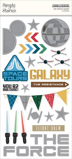 5a0022kj-1g5cv Simple Stories 810150770681 3 Pack - Say Cheese Galaxy Stickers 69/pkg-foam