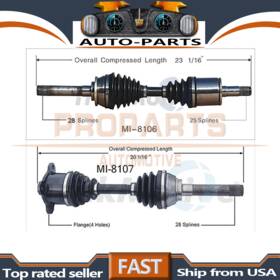 Carszfz20251024-1331 Surtrack Pair Front Cv Axle Shafts Set 2pcs For Dodge Raider Mitsubishi Mighty Max 4wd