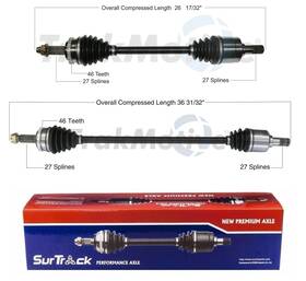 Fqvm-48680-22-3897176 Surtrack Pair Set Of 2 Front Cv Axle Shafts For Kia Forte Ex Lx Sedan 2.0l 4l Fqvm-48680-22-3897176 Surtrack Pair Set Of 2 Front Cv Axle Shafts For Kia Forte Ex Lx Sedan 2.0l 4l