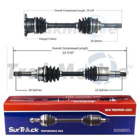 Fqvm-48680-22-3973244 Surtrack Pair Set 2 Front Cv Axle Shafts For Geo Tracker Suzuki Sidekick L4 4wd