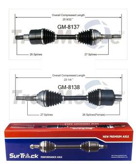 Gm-8137 Surtrack For Chevy Blazer S10 Gmc Jimmy Sonoma Zr2 Pair Front Cv Axle Shafts Set