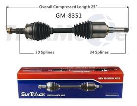 Gm-8351 Surtrack For Buick Verano 12-16 Aut Trans Front Driver Left Cv Axle Shaft Gm8351