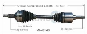 Mi-8140 Surtrack For Chrysler Sebring Dodge Stratus Front Driver Left Axle Shaft Mi8140