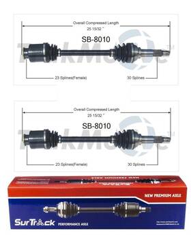 Surtrack Sb-8010 2 Front Cv Axle Shafts Set For Subaru Justy Brat Standard Dl Gl 80-88