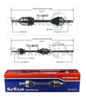 To-8097 Surtrack For Toyota Rav4 Fwd Pair Of Front Cv Axle Shafts Set Automatic Trans
