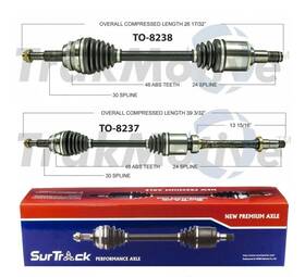 To-8238 Surtrack For Toyota Venza Highlander Fwd 08-12 Pair Of Front Cv Axle Shafts Set