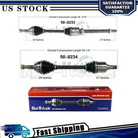 Surtrack / Trakmotive 726481754385 Front Cv Joint Axle Shafts Assemblies Set Of 2 For Altima S Fwd 2.5l