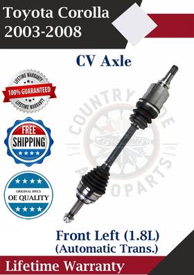 Tn18253 Top Notch Front Left Cv Axle For 2003-2008 Toyota Corolla Automatic Trans. Lifetime Warra