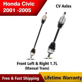Tn50260 Top Notch New Oe Front Cv Axles Fits 2001-2005 Honda Civic Manual Trans Lifetime W