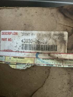 43030-06020 Toyota Front Cv Joint Inboard Right Oem Nib Nos