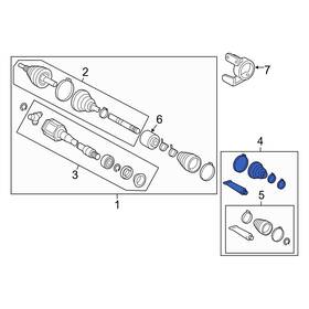 044280e060 Toyota Oe 4.428e 64 For Camry 2007-2011 Front Right Outer Cv Joint Boot Kit