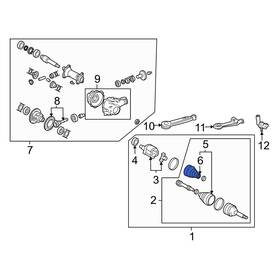 0443760042 Toyota Oe 443760042 For 4runner 03-09 Front Right Inner Cv Joint Boot Kit