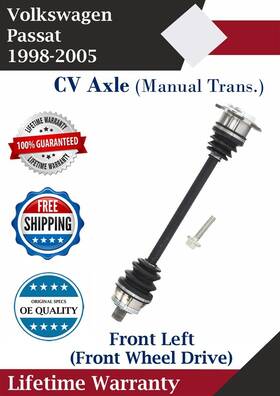 Ad8003 Trakmotive Front Left Cv Axle For 1998-2005 Volkswagen Passat 2wd Manual Trans. Lifetime W