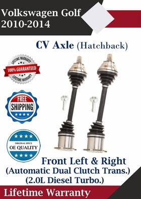 Ad8724 Trakmotive New Oe Front Cv Axles For 2010-2014 Volkswagen Golf Automatic Dual Clutch Trans