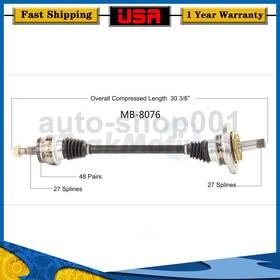 Asop230626203773 Trakmotive Rear Left Cv Axle Joint Shaft For Mercedes-benz E320 3.2l 2005 2004 2003